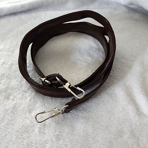 Replacement Purse Strap Dark Brown Silver Tone hardware. 106.